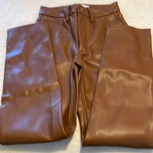 Good American faux leather caramel color